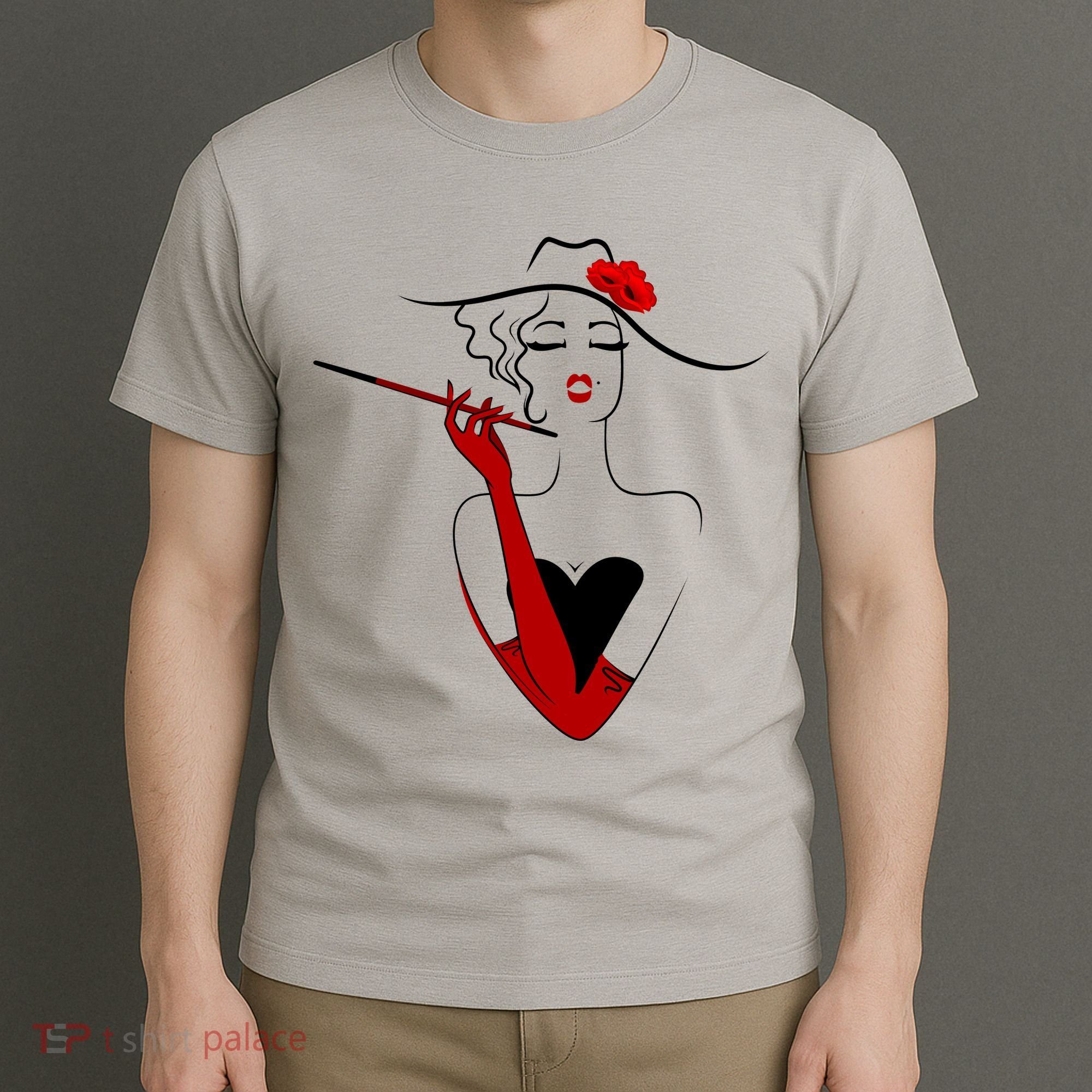 Posh Lady Smoking Cigarette Holder T-Shirt