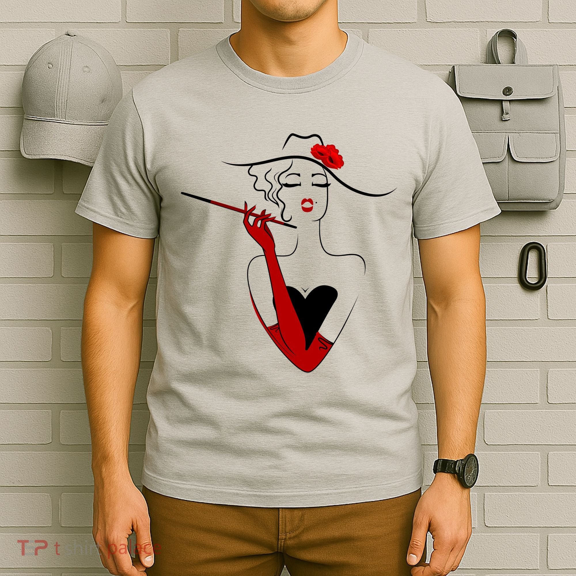 Posh Lady Smoking Cigarette Holder T-Shirt