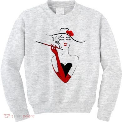 Posh Lady Smoking Cigarette Holder Kids Sweatshirt