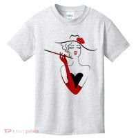 Posh Lady Smoking Cigarette Holder Kids T-Shirt thumb 0