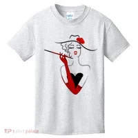 Posh Lady Smoking Cigarette Holder Kids T-Shirt thumb 0