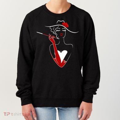 Posh Lady Smoking Cigarette Holder Women's Sweatshirt