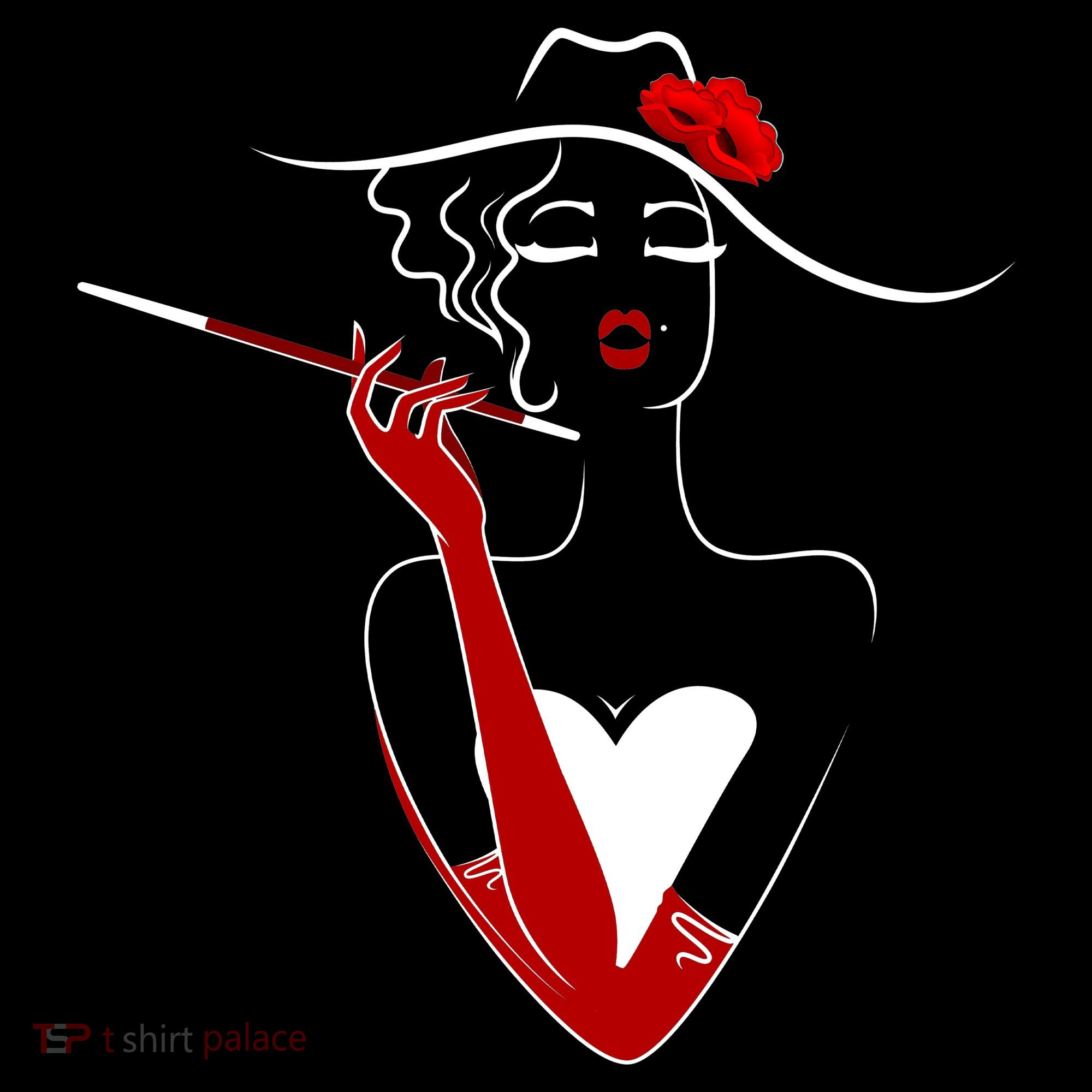 Posh Lady Smoking Cigarette Holder Doggie Tank