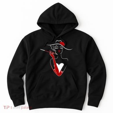 Posh Lady Smoking Cigarette Holder Hoodie