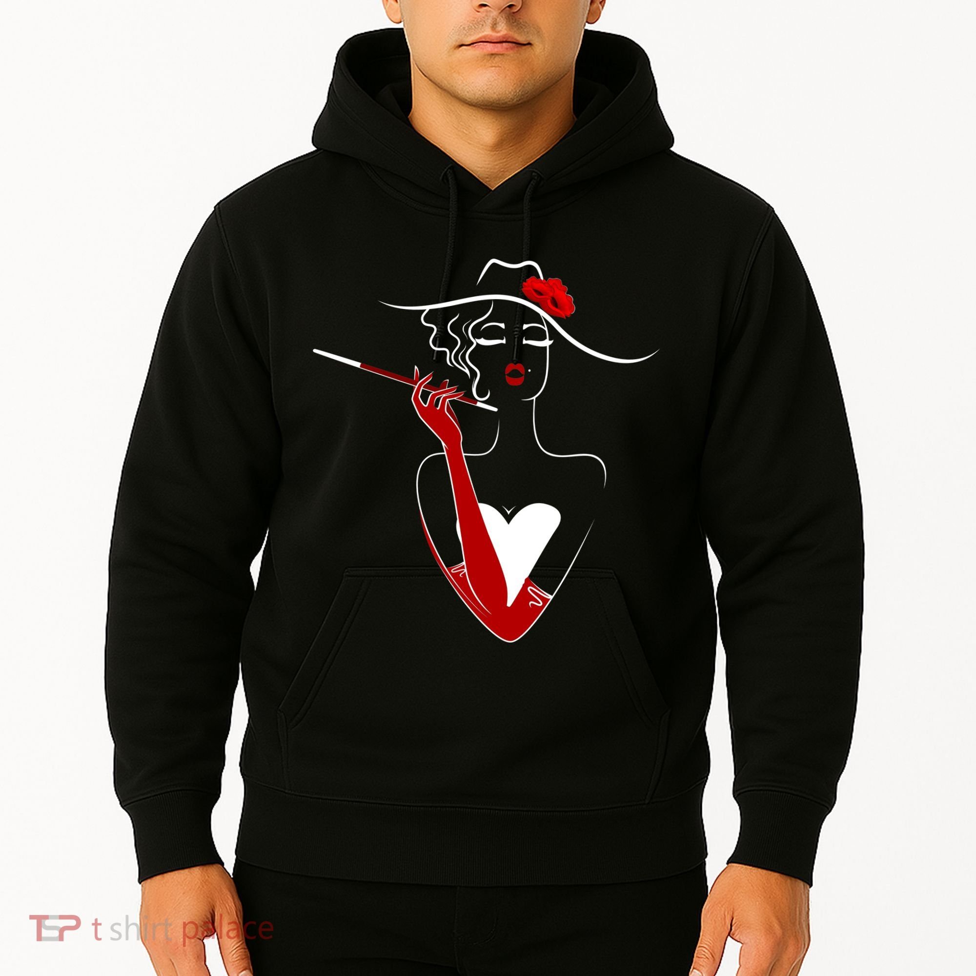 Posh Lady Smoking Cigarette Holder Hoodie