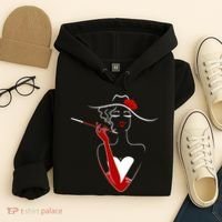Posh Lady Smoking Cigarette Holder Hoodie thumb 4