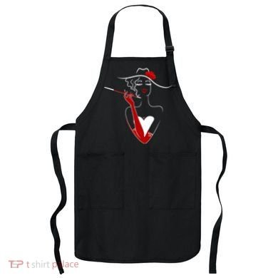 Posh Lady Smoking Cigarette Holder Apron