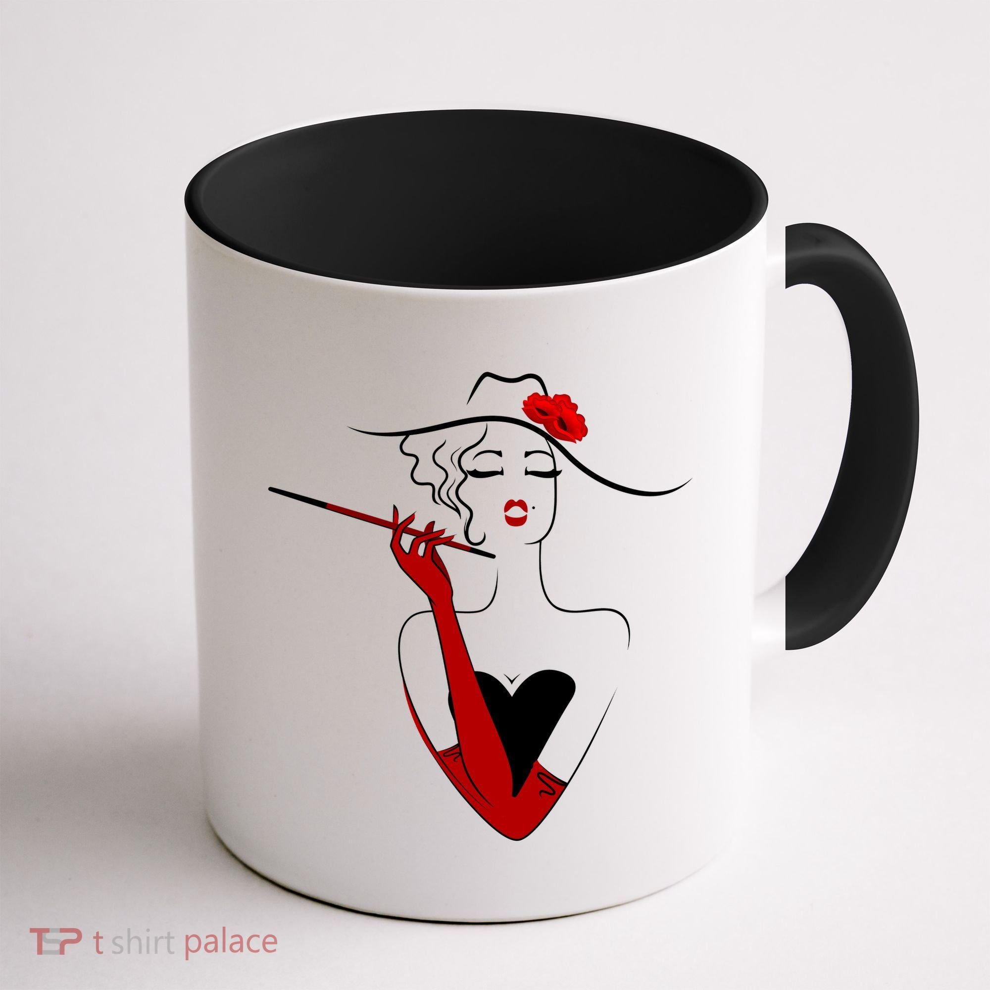 Posh Lady Smoking Cigarette Holder Coffee Mug