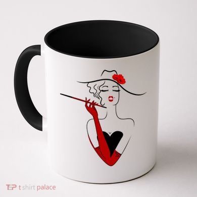 Posh Lady Smoking Cigarette Holder Coffee Mug