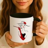 Posh Lady Smoking Cigarette Holder Coffee Mug thumb 3