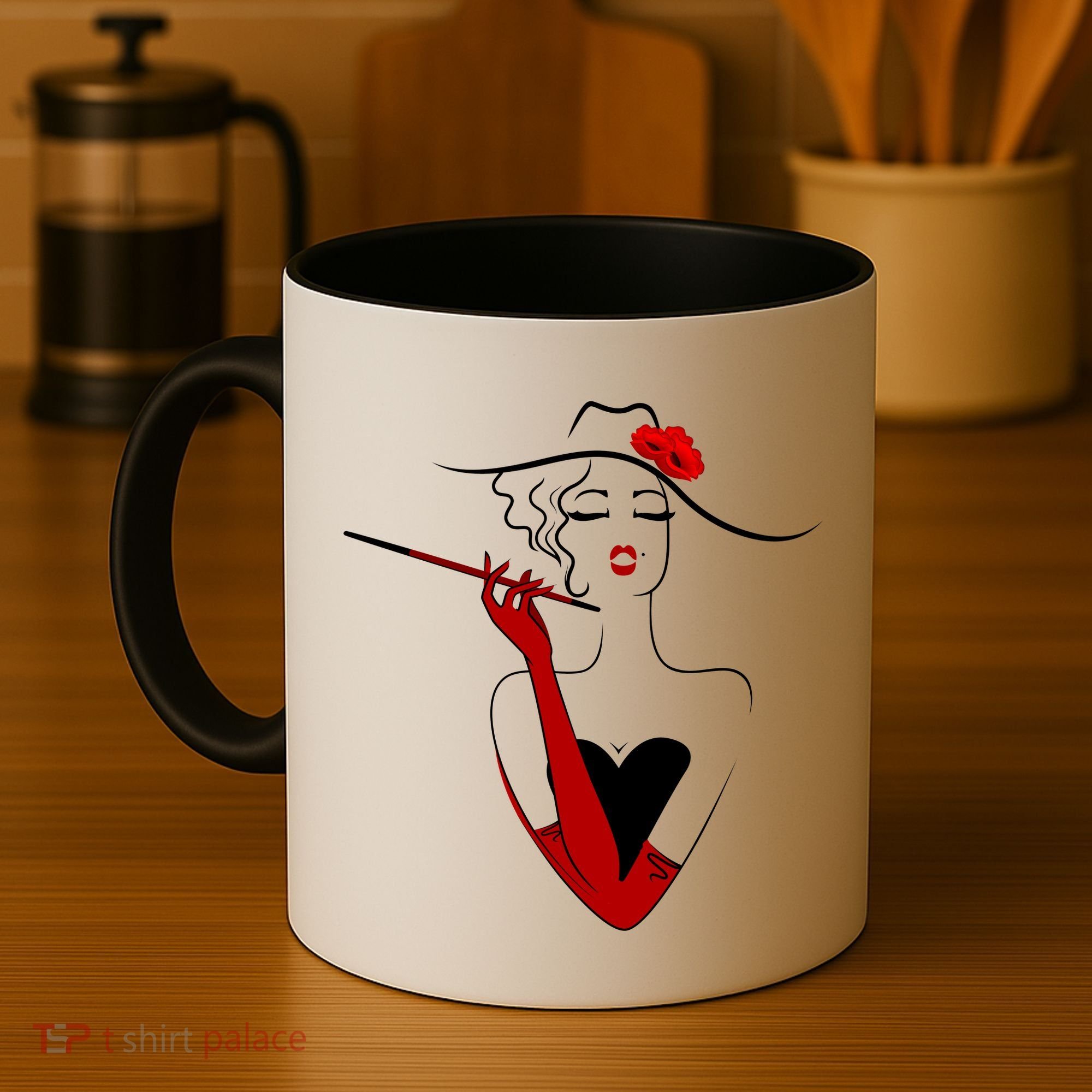 Posh Lady Smoking Cigarette Holder Coffee Mug