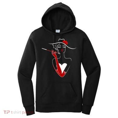Posh Lady Smoking Cigarette Holder Women's Hoodie