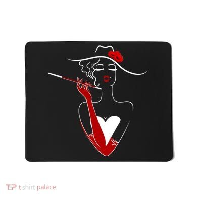 Posh Lady Smoking Cigarette Holder Mousepad