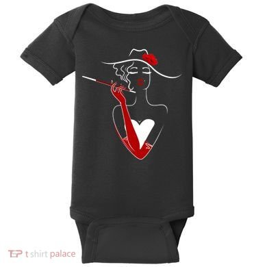 Posh Lady Smoking Cigarette Holder Baby Bodysuit