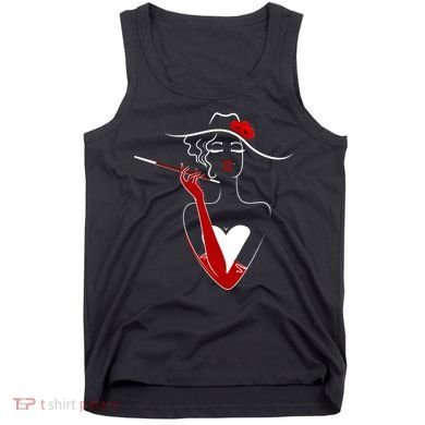 Posh Lady Smoking Cigarette Holder Tank Top
