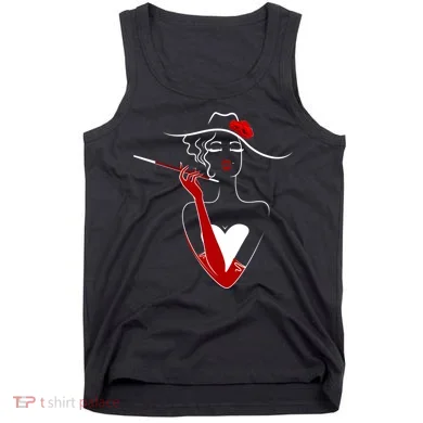 Posh Lady Smoking Cigarette Holder Tank Top