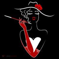 Posh Lady Smoking Cigarette Holder Tank Top thumb 6