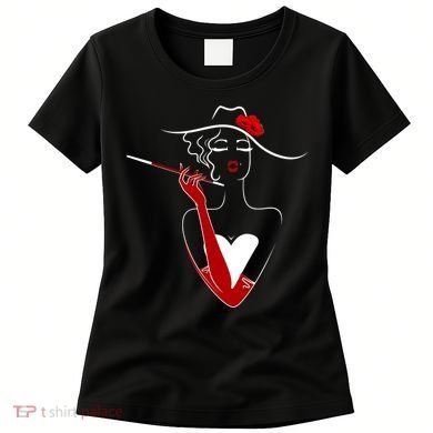 Posh Lady Smoking Cigarette Holder Women's T-Shirt