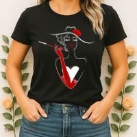 Posh Lady Smoking Cigarette Holder Women's T-Shirt thumb 2