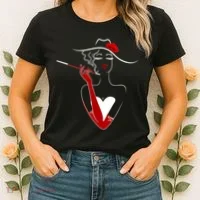 Posh Lady Smoking Cigarette Holder Women's T-Shirt thumb 2