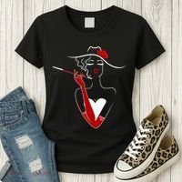 Posh Lady Smoking Cigarette Holder Women's T-Shirt thumb 3