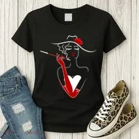 Posh Lady Smoking Cigarette Holder Women's T-Shirt thumb 3