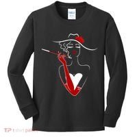 Posh Lady Smoking Cigarette Holder Kids Long Sleeve Shirt thumb 0