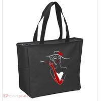 Posh Lady Smoking Cigarette Holder Tote Bag thumb 2