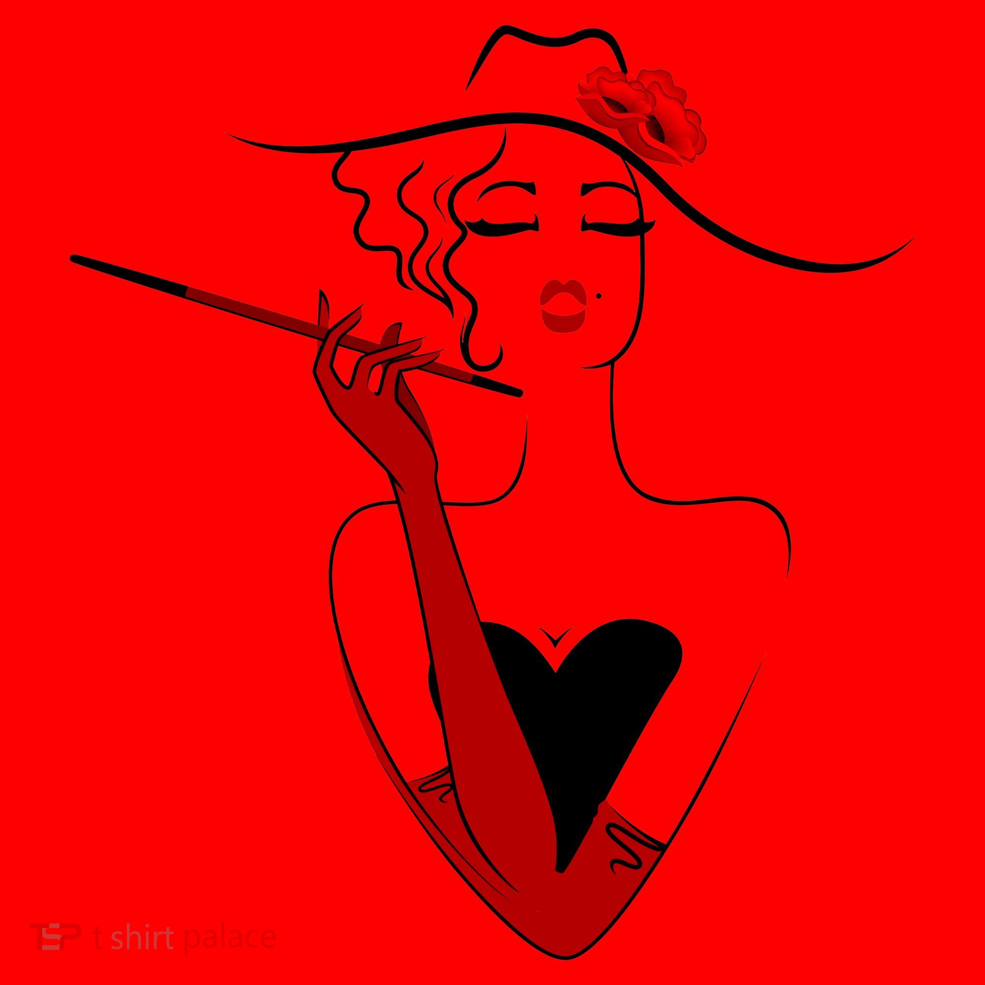 Posh Lady Smoking Cigarette Holder Santa Hat