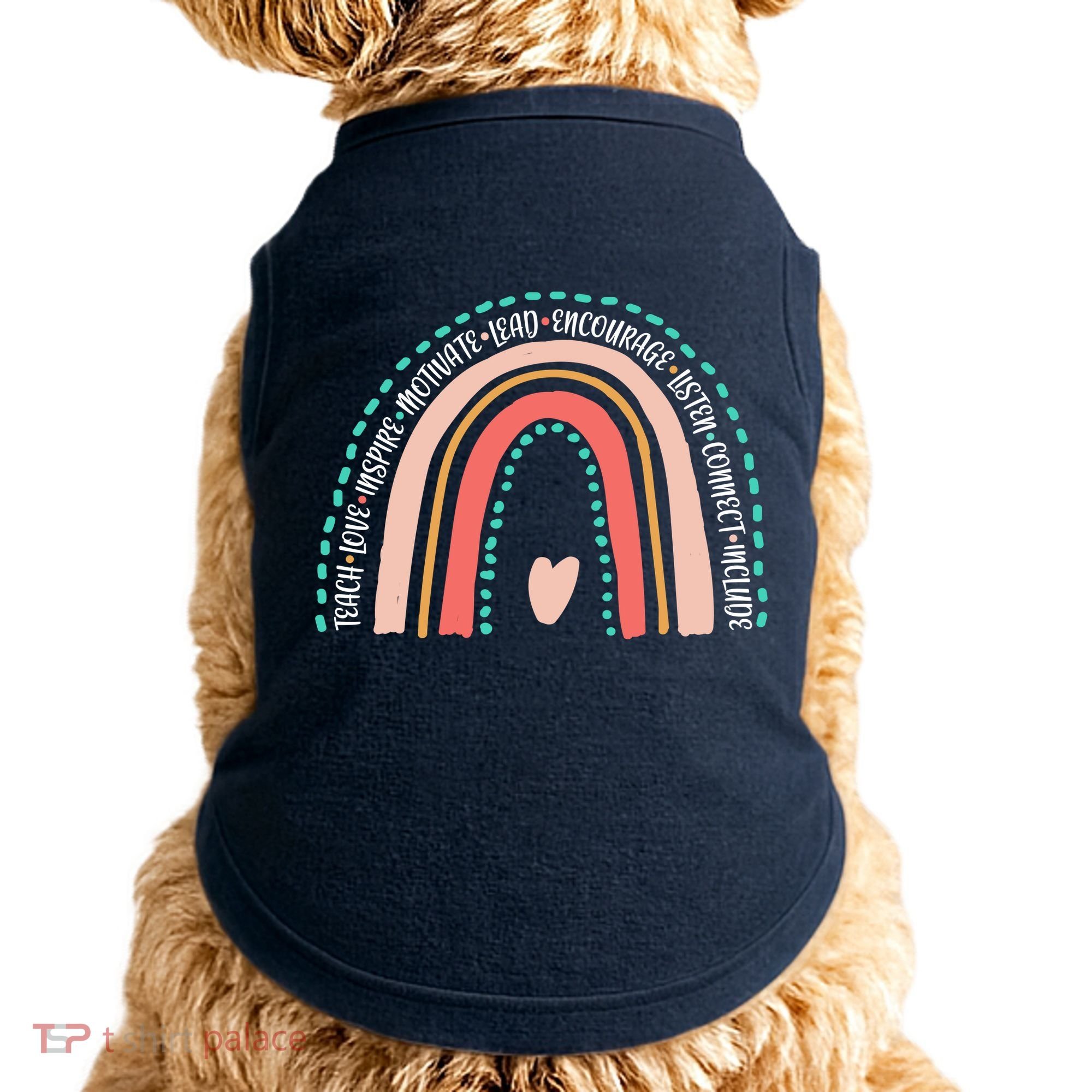 Positive Teacher Inspire Rainbow Doggie Tank