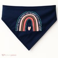 Positive Teacher Inspire Rainbow USA-Made Doggie Bandana thumb 0