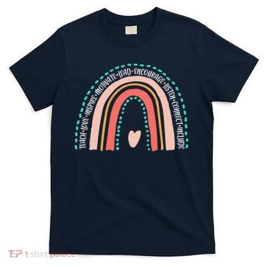 Positive Teacher Inspire Rainbow T-Shirt