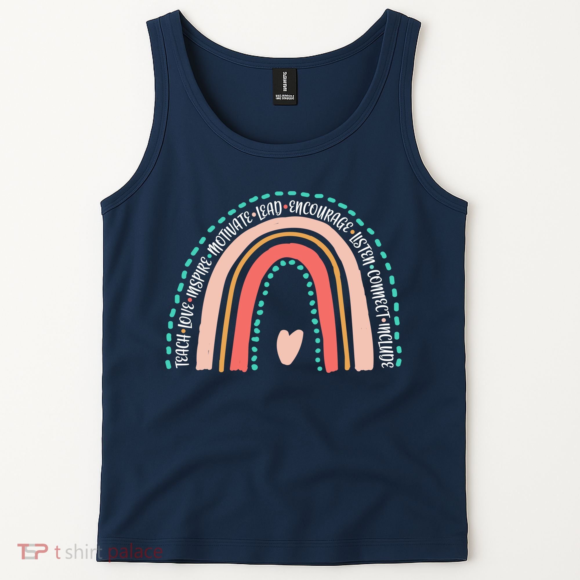 Positive Teacher Inspire Rainbow Tank Top