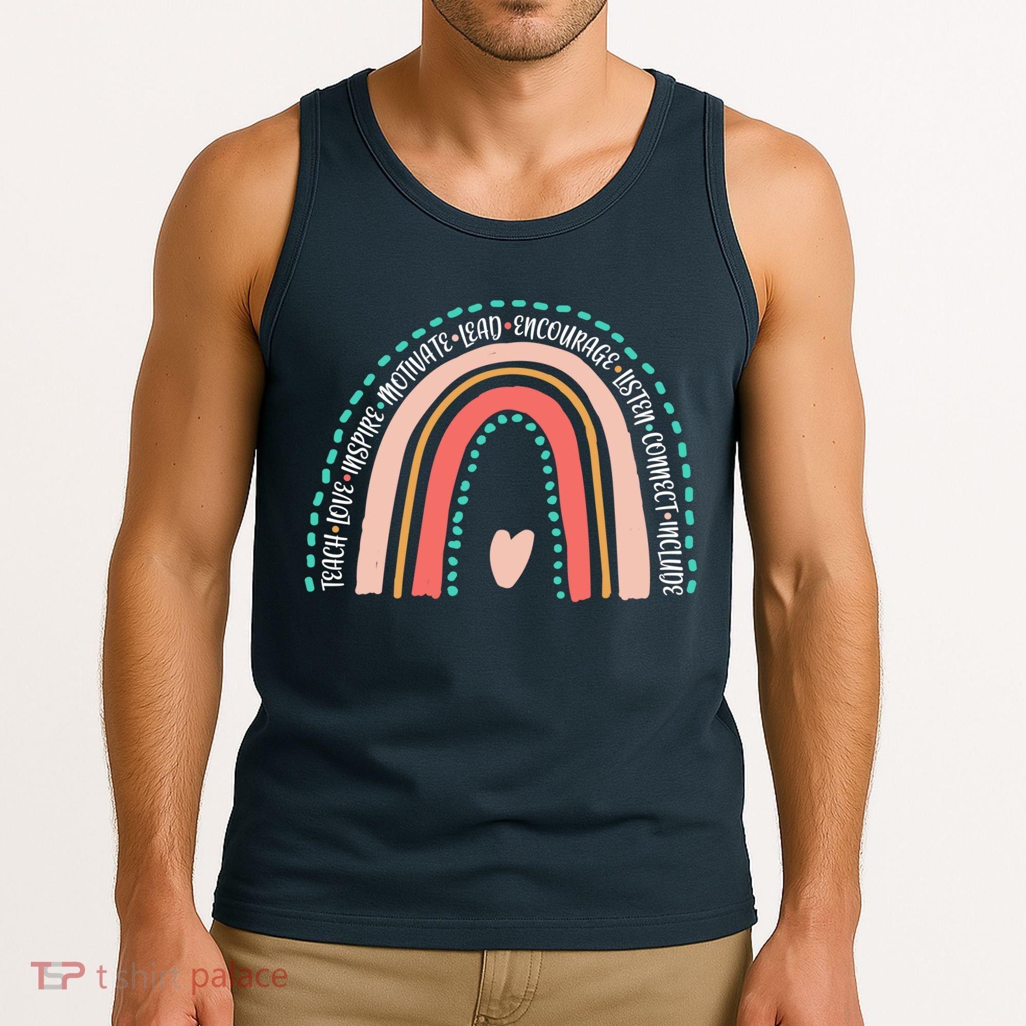 Positive Teacher Inspire Rainbow Tank Top