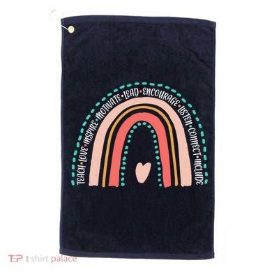 Positive Teacher Inspire Rainbow Golf Towel