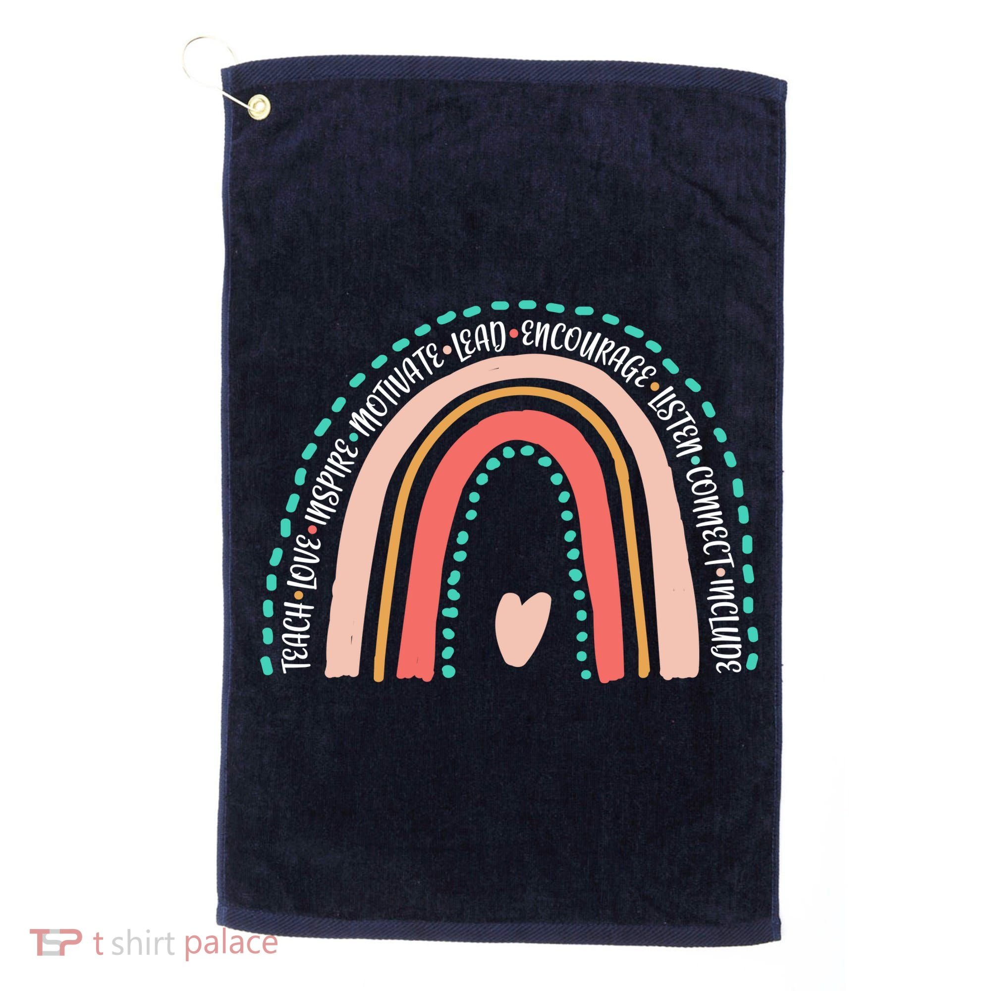 Positive Teacher Inspire Rainbow Golf Towel