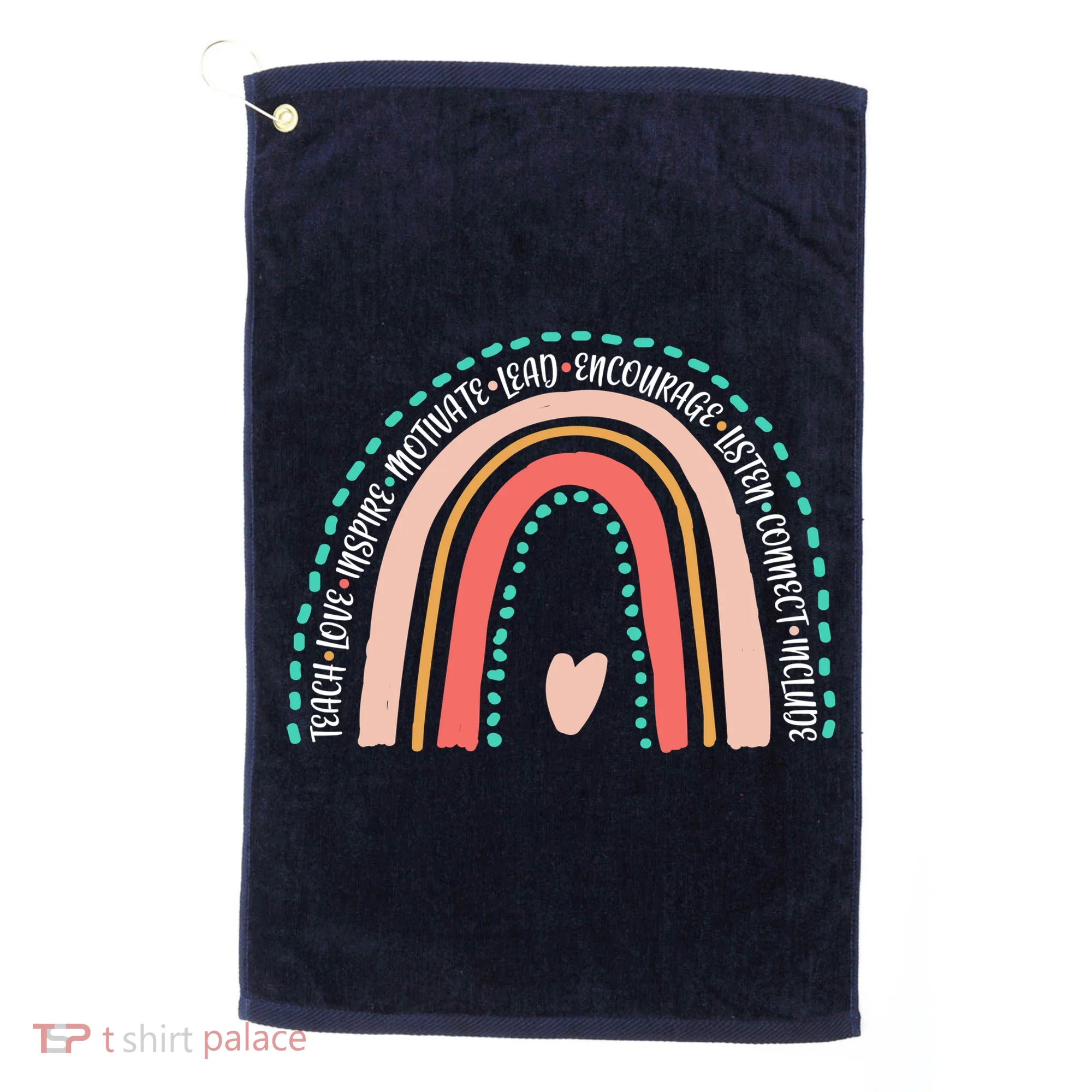 Positive Teacher Inspire Rainbow Golf Towel