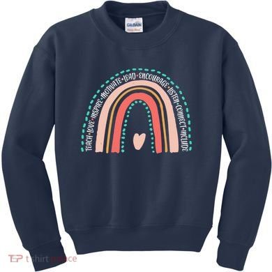 Positive Teacher Inspire Rainbow Kids Sweatshirt