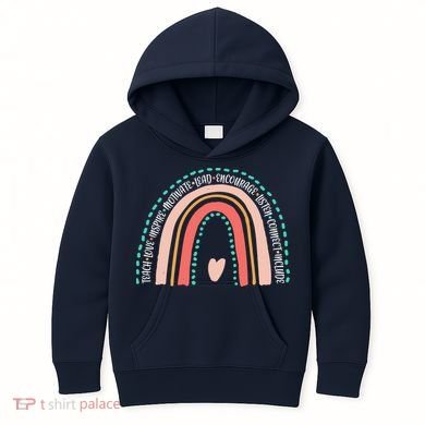 Positive Teacher Inspire Rainbow Kids Hoodie