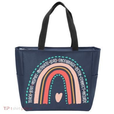 Positive Teacher Inspire Rainbow Tote Bag