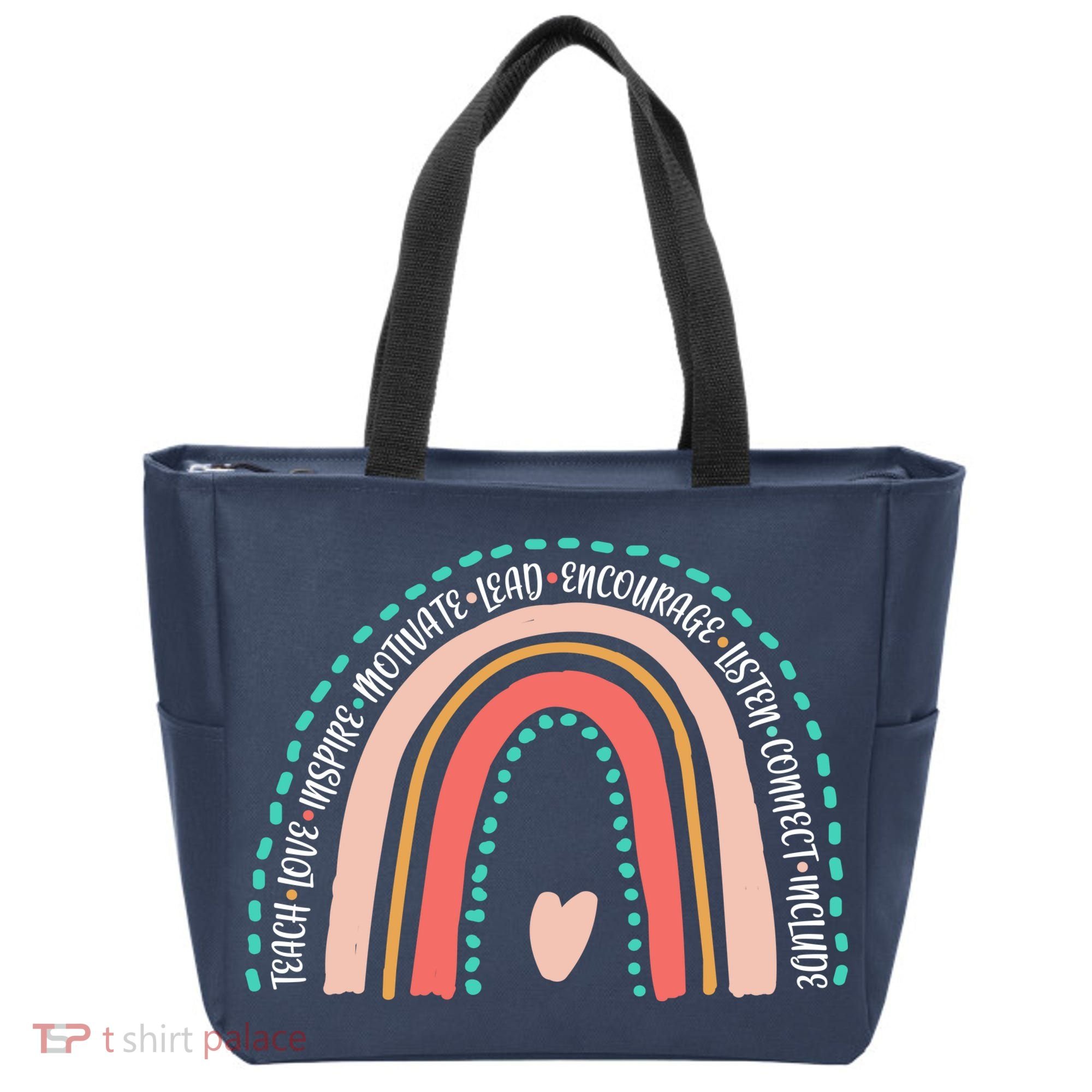 Positive Teacher Inspire Rainbow Tote Bag