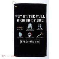 Put On The Full Armor Of God Funny Saying Christian Golf Towel thumb 0