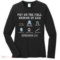 Put On The Full Armor Of God Funny Saying Christian Women's Long Sleeve Shirt thumb 0