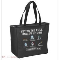 Put On The Full Armor Of God Funny Saying Christian Tote Bag thumb 2