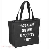 Probably On The Naughty List Funny Christmas Tote Bag thumb 2