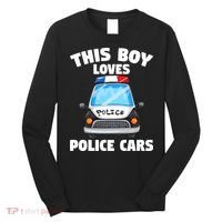 Police Officer This Boy Loves Police Cars Long Sleeve Shirt thumb 0
