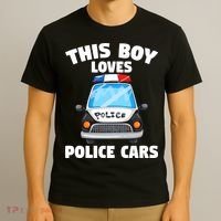 Police Officer This Boy Loves Police Cars T-Shirt thumb 3