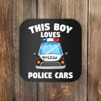 Police Officer This Boy Loves Police Cars Coaster thumb 0
