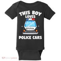 Police Officer This Boy Loves Police Cars Baby Bodysuit thumb 0