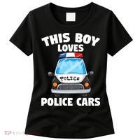 Police Officer This Boy Loves Police Cars Women's T-Shirt thumb 0
